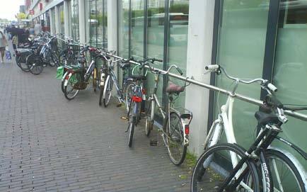 efficiënter plaatsen van een fiets, ruimtebeslag 1.