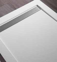 Serie Line Hidrobox LIN douchevloeren zijn geproduceerd met Scene Solid Surface, een solide en natuurlijk materiaal dat is samengesteld uit mineralen die worden gemengd met organische polymeren.