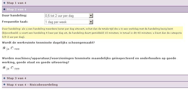 Voorbeeld Risicobeoordeling Inhalatie Uitvoeren risicobeoordeling inhalatie - Beantwoorden vragen over activiteit en werkplaatsfactoren