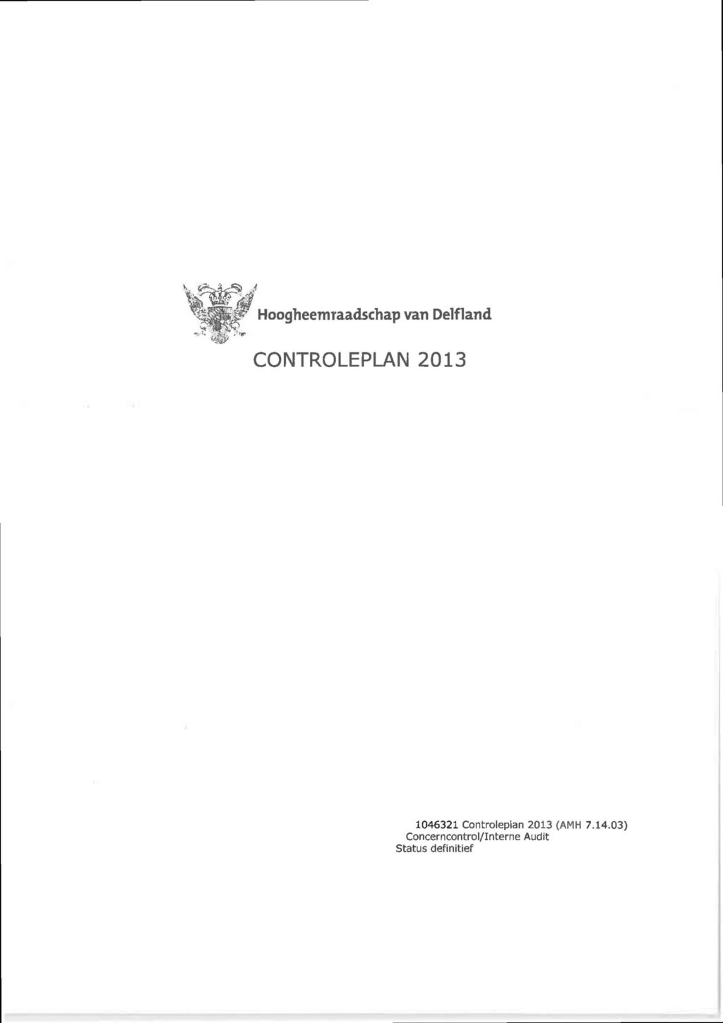 4 Hoogheemraadschap van Delfland CONTROLEPLAN 2013 1046321