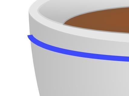 hieronder getoond. Stap 7 dus hier is de methode die ik kwam met dat heel goed werkte. Een ovaal met over dezelfde verhoudingen als de rand van de cup koffie maken.