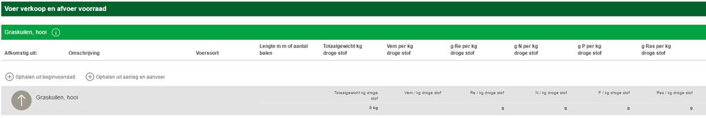 5.2. Aanleg en aanvoer voorraad 72. Ga nu opnieuw met uw muis naar Voer en kies vervolgens Aanleg en Aanvoer. 73.