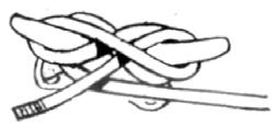 een schoot) te maken. Een slipsteek gebruik je om een slippende lus te maken. De platte knoop gebruik je om twee lijnen van gelijke dikte aan elkaar te knopen.