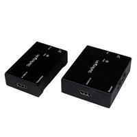 HDMI over CAT5 HDBaseT Extender - Power over Cable - Ultra HD 4K StarTech ID: ST121HDBTE Met de HDBaseT-extenderset van StarTech.