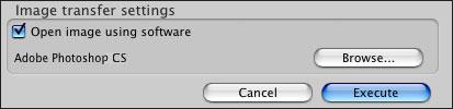 De overgebrachte opname verdwijnt dus niet nadat u de bewerkingssoftware hebt afgesloten. De software die in het voorbeeld wordt gebruikt is Adobe Photoshop CS.