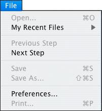 Selecteer in het EPP EX-venster het menu [File/Bestand] [Preferences/Voorkeuren]. Het venster [Preferences/Voorkeuren] wordt weergegeven.