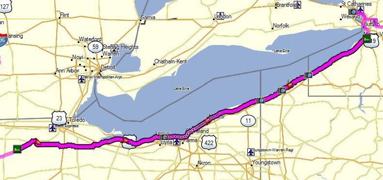 Dag 13 zaterdag 10-09: Fort Wayne (Indiana) North East (Pennsylvania ) 360 miles (579 km) door Dolf: Omdat we