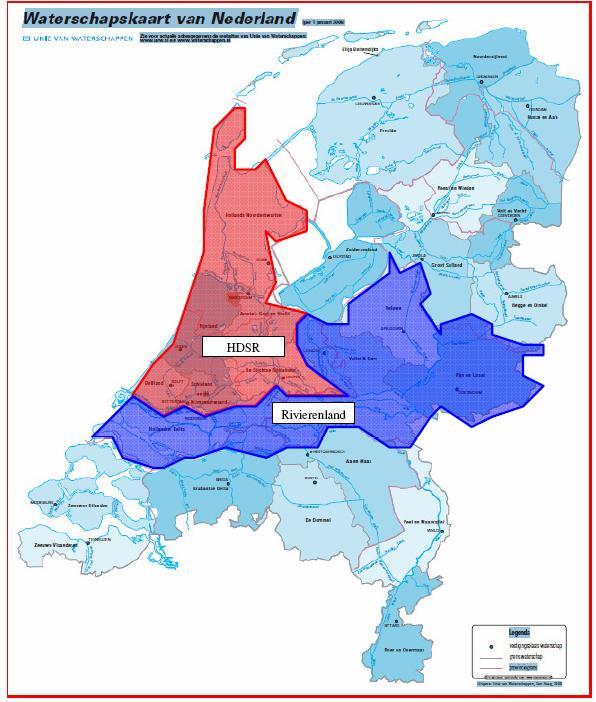 Wanneer de plannen worden aangenomen, ontstaat het volgende beeld: Bestrijdingsorganisatie Rivierenland Waterschap/hoogheemraadschap Hollandse Delta Rijn en IJssel Rivierenland (incl.