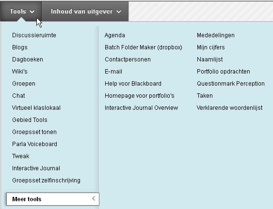 3. Tools De beschikbaarheid van tools in een cursus, kun je instellen in