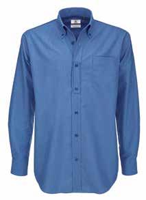 oxford blue 6066 B&C Oxford LSL / women 70% gekamde katoen / 30% polyester, 135 g/m², oxford, easy care afwerking, soepele vrouwelijke thermisch verlijmde kraag, afgeronde aanpasbare manchetten met