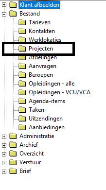 1. Projecten invoeren bij de klant In UBplus moeten projecten bij de klant worden opgegeven.