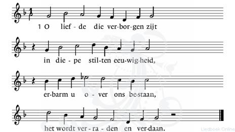 . lied Gezang 561, vs 1, 4, 5 tekst: Schulte Nordholt, mel: Retze Talsma 4. O liefde uit de eeuwigheid die met ons mens geworden zijt, wij bidden, laat ons niet alleen in al het duister om ons heen 5.