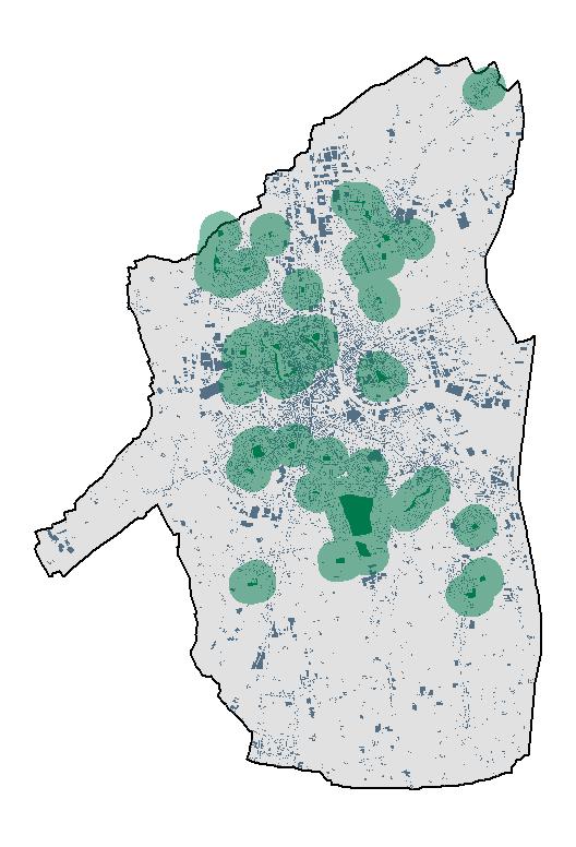 Groene stad 100 90 80 70 60 62,3 67,8 50 50 40 30 Groenindruk buurt (13)