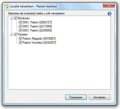Wanneer er 1 paneel en 1 monitor toegevoegd worden aan "Locatie A" dan kan enkel deze monitor gebeld worden door dit paneel.