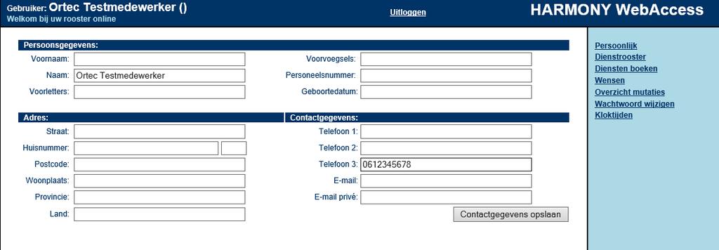 3.4 Invoeren mobiel telefoonnummer Om een sms-bericht te ontvangen is het van belang dat Noorderbreedte beschikt over het juiste mobiele telefoonnummer.