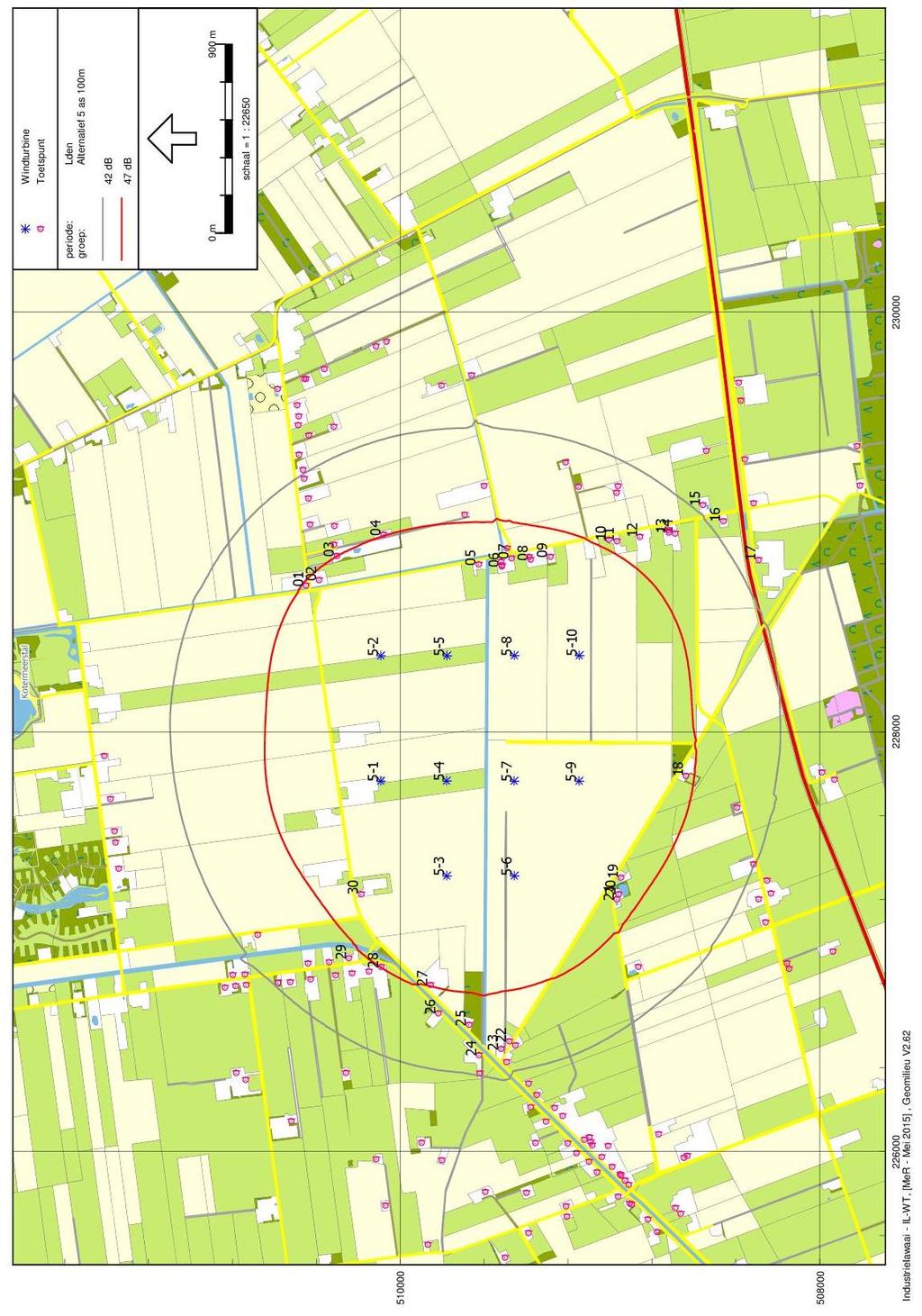 47 BIJLAGE 14 GELUIDCONTOUR L DEN ALT 5 AS 100M