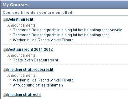 4. Inschrijven/enrollen in Blackboard courses Blackboard is de digitale leeromgeving van Tilburg University.