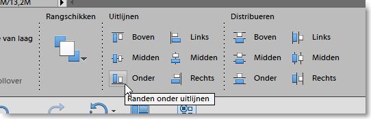 En distribueren horizontale middelpunten selecteren