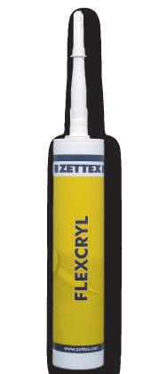 Flexcryl Acrylaat Zettex Flexcryl is een plasto-elastische 1 componenten, water gebaseerde, acrylaat kit. Deze hardt uit door het verdampen van vocht.