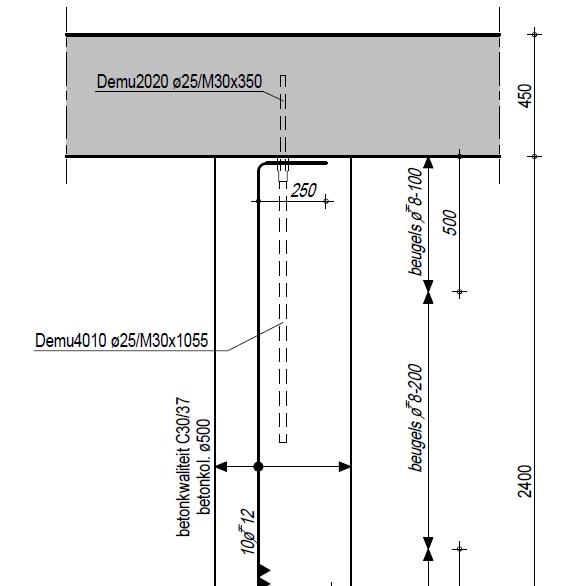 figuur 5 Aansluiting kolom dakvloer [27]. 3.5 Berekening staalconstructie [4] Berekening windbokken algemeen: De steunpunten zijn als oneindig stijf ingevoerd.