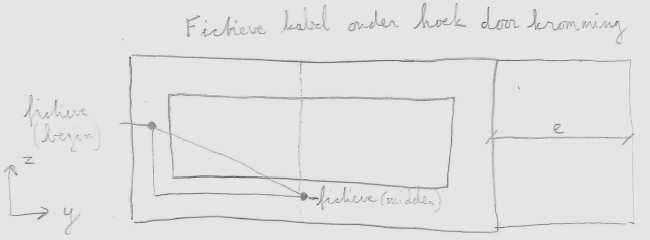 Toegevoegd is de hernieuwde berekening van de benodigde P m,t. Door de extreme excentriciteit van de ligger ligt de kabel bijna horizontaal.