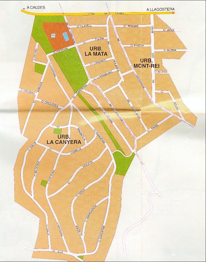 Urbanisatie La Canyer(a) De woning zelf ligt op de urbanisatie La Canyer op ca. 2 km van het typische Spaanse (middeleeuwse) dorp Llagostera. De urbanisatie heeft geen zwembad.