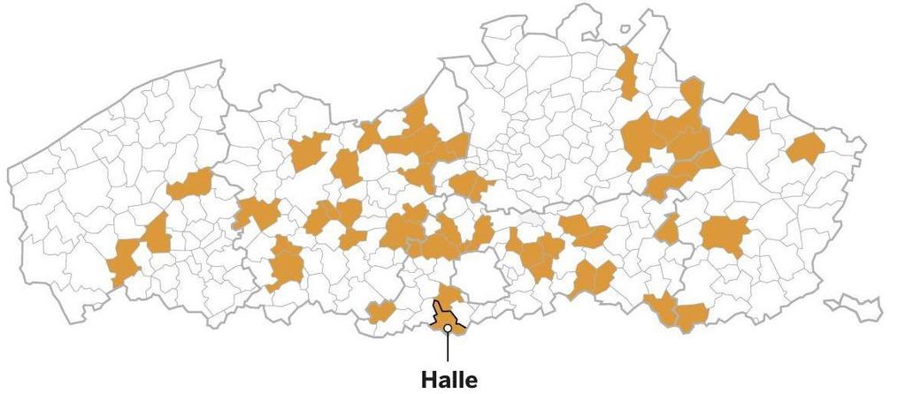 Jonge families Aantal gemeenten: 51 Typevoorbeeld: Halle Geografische