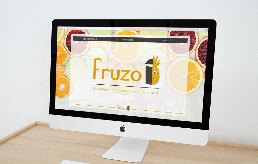 Responsive website desktop Hiernaast zie je de webstie van Fruzo JuiceBar voor het gebruik op computers, laptops en tablets.