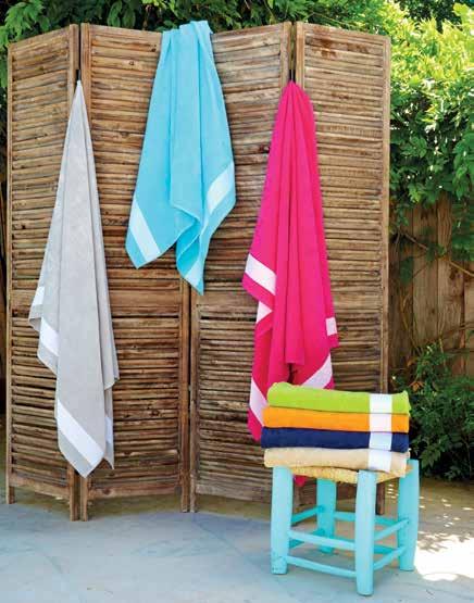 KArIBAN accessories 90x180 cm K121 400 g/m 2 GESTREEPT FLUWELEN STRANDLAKEN 100% katoen.