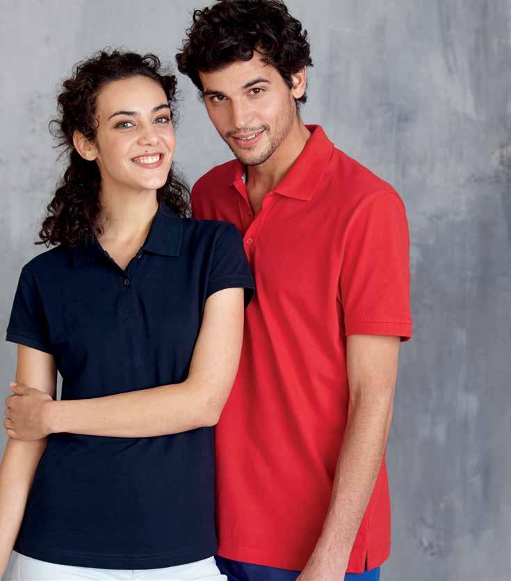 polos Praktisch: wasbaar op 60 c! S M L 3XL K242 210/220 g/m 2 DAMES POLO MET KORTE MOUWEN 100% katoen piqué.(oxford Grey: 90% katoen / 10% viscose wasbaar op 40 en Dark Grey nektape) Kraag in rib.