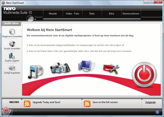 2 Het programma starten Het programma starten Voer de volgende stappen uit als u Nero DiscSpeed wilt starten via Nero StartSmart: 1. Klik op het pictogram Nero StartSmart.