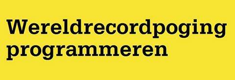 Onze school doet mee aan het Wereldrecord programmeren! Op vrijdagochtend 14 oktober om 9.00 uur gaan meer dan 13.000 kinderen uit groep 7 en 8 van het basisonderwijs leren programmeren.