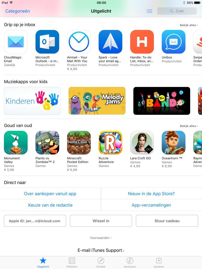 App Store instellen