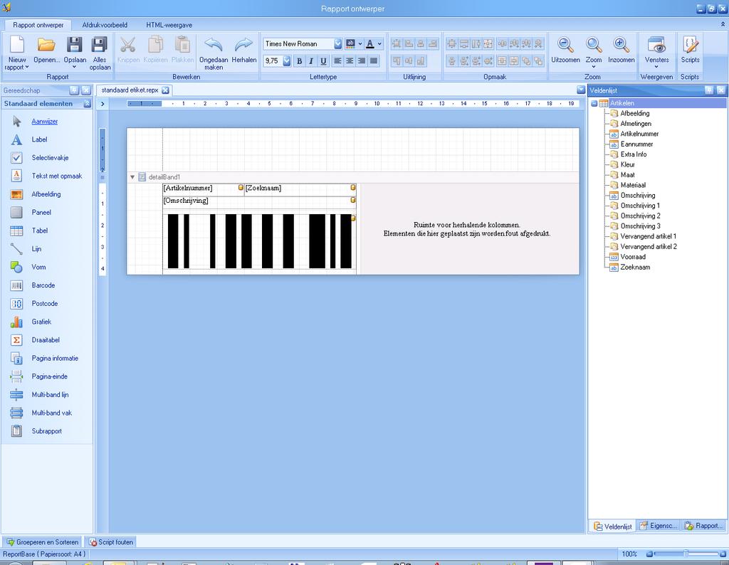 Artikeletiketten De functionaliteit van Labelprinting en artikeletiketten zijn samengevoegd.