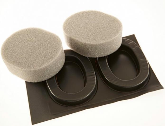Hygieneset Ergomax gehoorkappen Set bestaat uit 2 afdichtingringen en 2 schuimplastic inlegkussens.