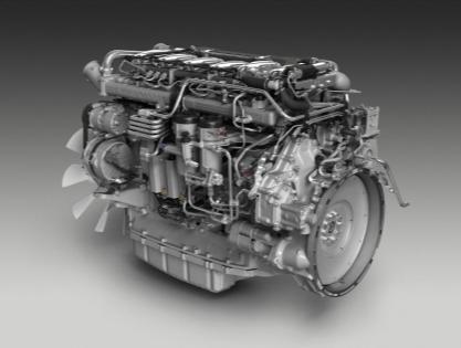 12,7-liter motoren. 370 pk, wordt later geïntroduceerd 410 pk, 2.150 Nm bij 1.000-1.