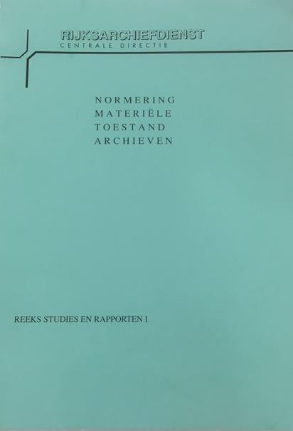 Start Schade-atlas In 1988 stelde de ARA op advies van het Convent een werkgroep Normering Materiële Toestand Archieven Met als