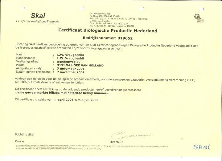 Bijlage 6 SKAL-certificaat