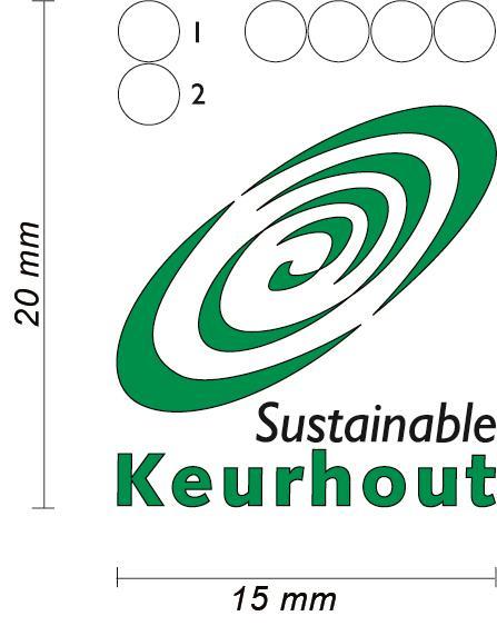 Figuur 2: Minimale dimensies van het Keurhout-Duurzaam logo.