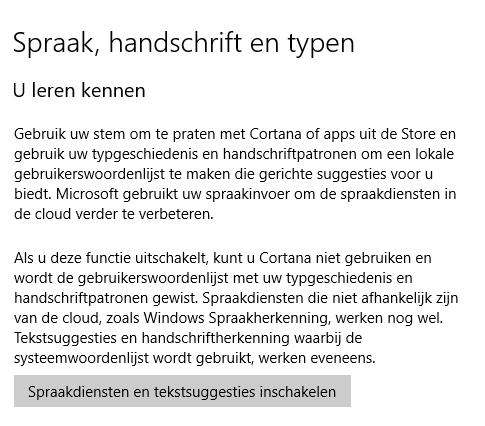 Er verschijnt dan een pop-up Als u deze functie uitschakelt, kunt u Cortana niet meer gebruiken en wordt de