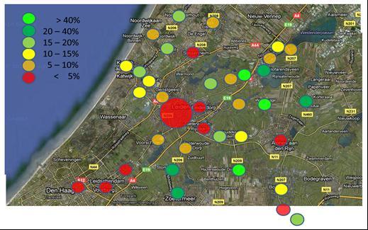 III. Analyse fietsgebruik bij bushaltes rondom Leiden In 2006 zijn op 17 buslijnen in de omgeving van Leiden gedurende één werkdag alle reizigers geënquêteerd.