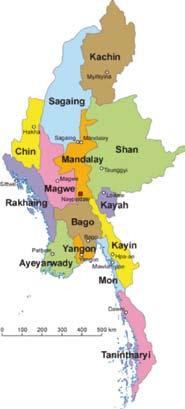Figuur 2. Ayeyarwady en Yangon regio s werden zij blootgesteld aan regen en wind.