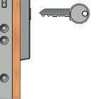binnen buiten DAGSTAND BINNEN: Ontgrendelen: de deur is niet vergrendeld. Gebruik de kruk of schakelaar om de deur te openen.
