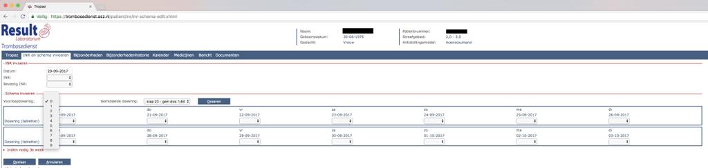 Bent u klaar met het invullen van het schema dan klikt u op Opslaan. Stap 5: Nadat u op Opslaan heeft geklikt komt u automatisch in het scherm Bijzonderheden.