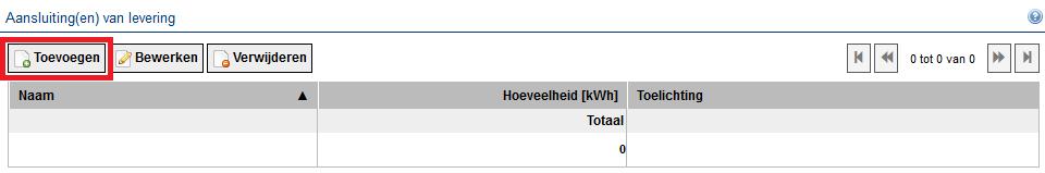 - Klik op Toevoegen. - Het selectiescherm van beschikbare aansluitingen wordt geopend.