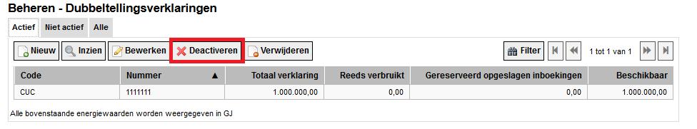 - Klik nogmaals op Opslaan om de dubbeltellingsverklaring op te slaan.