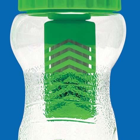 Vul de navulbare BPA-vrije waterfles met (verontreinigd) water en u kunt overal schoon, helder en veilig water drinken.