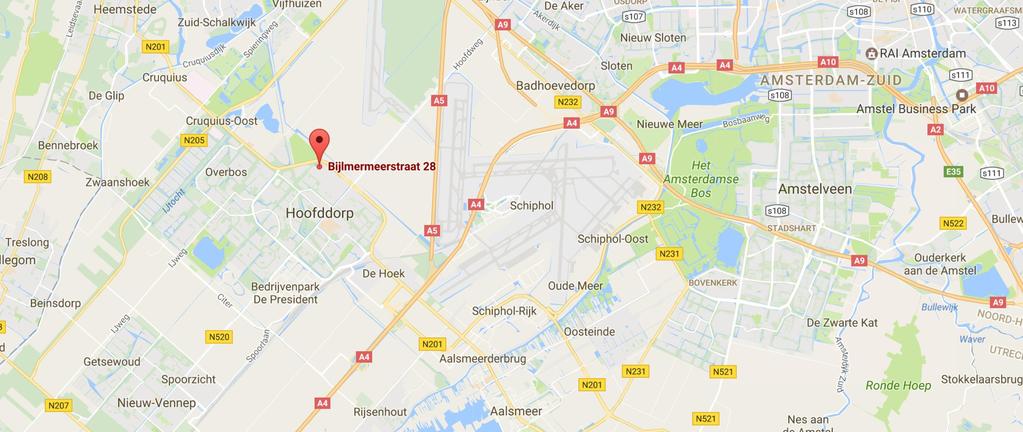 Ligging en bereikbaarheid Het bedrijfspand is gelegen op een goede locatie op bedrijventerrein Noord in Hoofddorp.