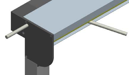 230V -Schroef de roldragers los met 2 schroeven per roldrager.