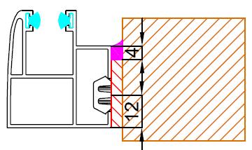 kan er bij montage een pvc-strip (4 mm) geplaatst worden